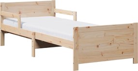 vidaXL Ágykeret matracmal fejtámlával Barna 80 x 200 cm Tömör fenyőfa