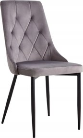 Kárpitozott Velúr Szék Szürke Retro Fotel