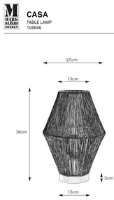 Markslöjd 108666 - Asztali lámpa CASA 1xE27/40W/230V fekete