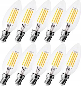Led izzó E14 Filament 4W Edison C35 Semleges Dekorációs Gyertya
