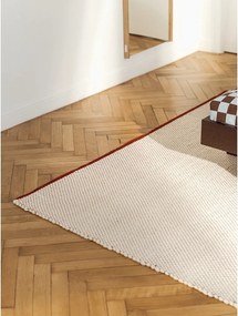 Piros-bézs kézi szövésű gyapjú szőnyeg 140x200 cm Lenu – noo.ma