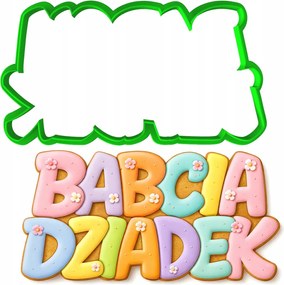 Mézeskalács lyukasztó Nagymama És Nagypapa Napja felirat Nagymama Nagypapa 12cm