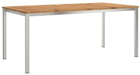 5 darabos Kerti Étkezőszett Tömör Akácfából, Kültéri Étkezőasztal 180x90x75 cm Tömör Akácfából
