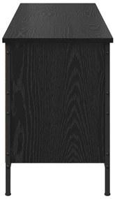 Cipőszekrény Fekete tölgy 131 x 35 x 50 cm Műszaki fa és vas