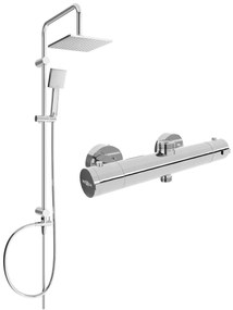 Mexen Tord zuhanygarnitúra esőzuhannyal és termosztatikus zuhanyzóval Kai, króm, 77150200-00