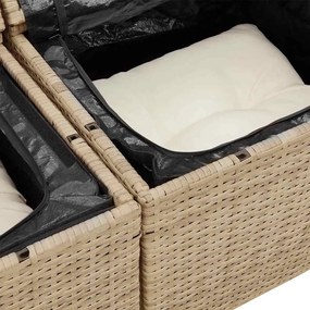 Kerti Kanapé Szett párnával 7 pcs Beige, fehér Poli rattan