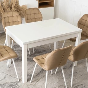 Bővíthető Étkezőasztal Fehér Színben. SKUBI 120-160 cm