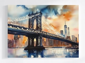 Poszter Város New York Usa Manhattan Híd Nap 100x75