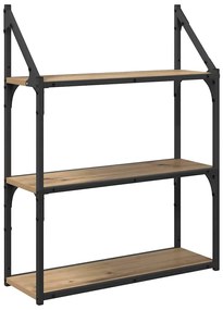 vidaXL Falpolc polcokkal Artisan tölgy 60 x 21 x 78,5 cm Faanyag