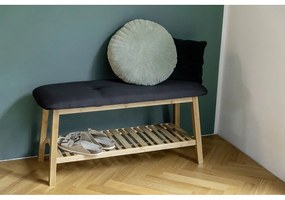 Fekete-natúr színű bambusz ülőkés cipőtartó Ecori – Wenko