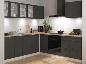 Sarokkonyha Junona Line 220 + 240 cm (fehér + grafit). 1118337