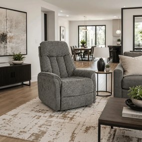 Szürke elektromos relaxfotel kábeles vezérléssel, szövet kárpitozással, TV-H9727 GREY2