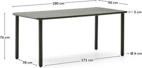 Acél kerti étkezőasztal 90x180 cm Brai – Kave Home