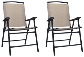 2 db tópszínű összecsukható kerti textilén szék