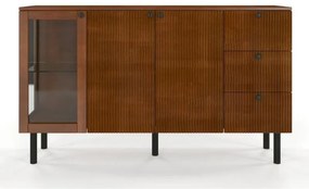 Norvik Bükk/Sötétdió polcos-fiókos komód, 160 cm