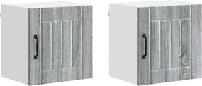 vidaXL Konyhaszekrény 2 pcs Szürke Sonoma 40 x 31 x 40 cm Faanyag