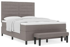 Box Spring Ágy matraccal &amp; Pad Taupe 160x200 cm Szövet