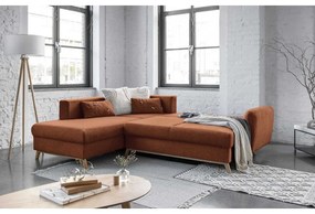 Scandic Lagom L narancssárga kinyitható kanapé, bal oldalas - Miuform