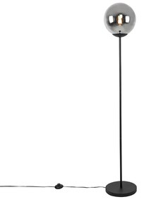 Art Deco állólámpa fekete füstüveggel - Pallon
