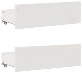 fehér tömör fenyőfa fiókos ágykeret matrac nélkül 140x190 cm