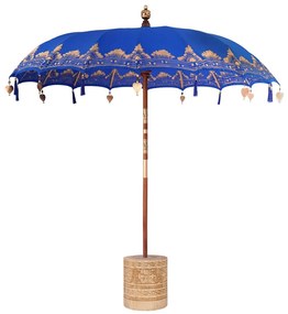 Balinéz Napernyő Kék 210-220 cm Pamut, tömör fa