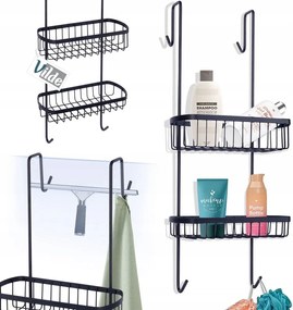 Függesztett Zuhanypolc Fém Fekete Tömör Vilde 22x19x54,5 cm