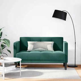sötétzöld bársony loveseat kanapé 111 cm