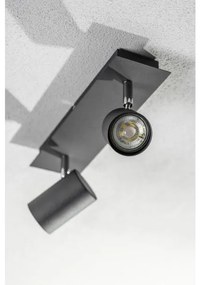 Lámpa Mennyezeti lámpatest VENETO, IP20, max. 20W, 2 x GU10, kör, fekete