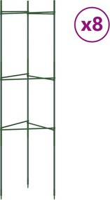vidaXL 8 db acél és polipropilén paradicsomketrec 116 cm