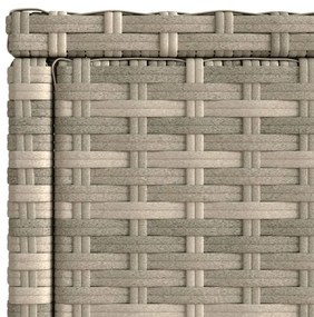 világosszürke polyrattan kerti kisasztal üveg lappal58x27,5x55cm