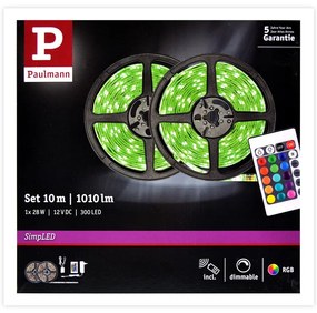 Paulmann 78980 - LED RGB/28W Dimmelhető szalag SIMPLED 10m 230V + távirányító