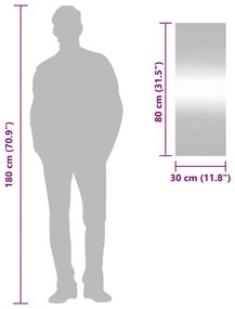 téglalap alakú üveg falitükör 30 x 80 cm