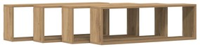 Fali Polcok 4 db Kézműves Tölgy 80x15x26 cm Mérnöki Fa
