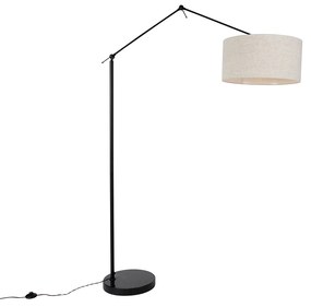 Állólámpa fekete világos szürke árnyékolóval, 50 cm állítható - Editor