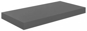 4 db magasfényű szürke MDF lebegő fali polc 50 x 23 x 3,8 cm