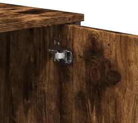 füstös tölgy színű szerelt fa tálalóasztal 100x35x74,5 cm