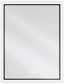 Mexen Erma, LED fürdoszobai tükör háttérvilágítással és fekete kerettel 60x80 cm, 6000K, páramentesíto, 9814-060-080-611-70