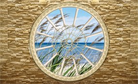 Fotótapéta Ablak a nyárra tenger pihenés 254x184 vinil +ragasztó