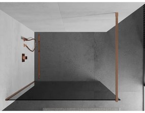 Mexen Kioto, Walk-In zuhany paraván 90 x 200 cm, 8mm szürke üveg, réz matt profil, 800-090-101-65-40