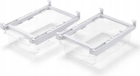 Kihúzható tárolók a hűtőszekrényhez, 2 db zöldség-gyümölcs rendszerező polc