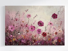 Vászonkép Canvas Természet Mező Kert Lila Virágok 120x80