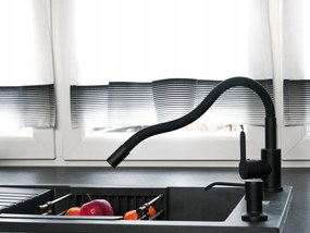 Caldo Freddo álló mosogató csaptelep FEKETE - FEKETE flexibilis kifolyócsővel