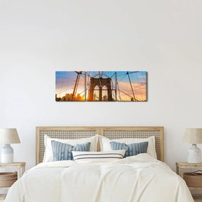 Kép - Brooklyn, híd, Manhattan, New York (órával) (90x30 cm)