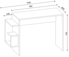Munkaasztal ALASKA 73,8x104,5 cm fehér