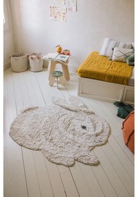 Világosszürke mosható kézi szövésű pamut gyerek szőnyeg 130x135 cm Bunny – Lorena Canals