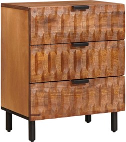 vidaXL Éjjeliszekrény fiókkal Barna 50 x 33 x 62 cm Tömör Mangófát