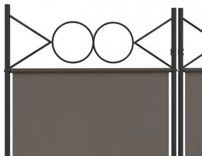 4 paneles antracitszürke szövet térelválasztó 160 x 200 cm