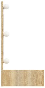 sonoma tölgy tükrös szekrény LED-ekkel 90 x 31,5 x 62 cm