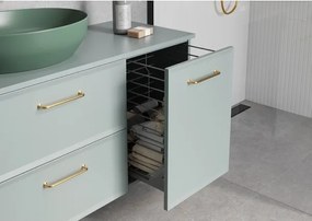 Cersanit S1022-010 - MILLE 40x45 cm falra szerelhető fürdőszobai szekrény szennyeskosárral, menta