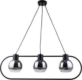 SIGMA LIGHTING 31891 LINDA Többágú Függesztett Lámpa Fekete, Átlátszó, Ezüst E27 IP20
